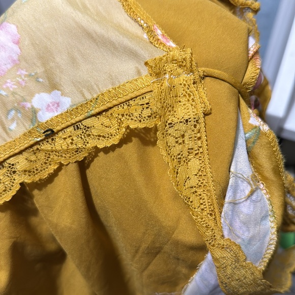 Golden Yellow Floral Wedding Guest Dress Small - Picture 8 of 16